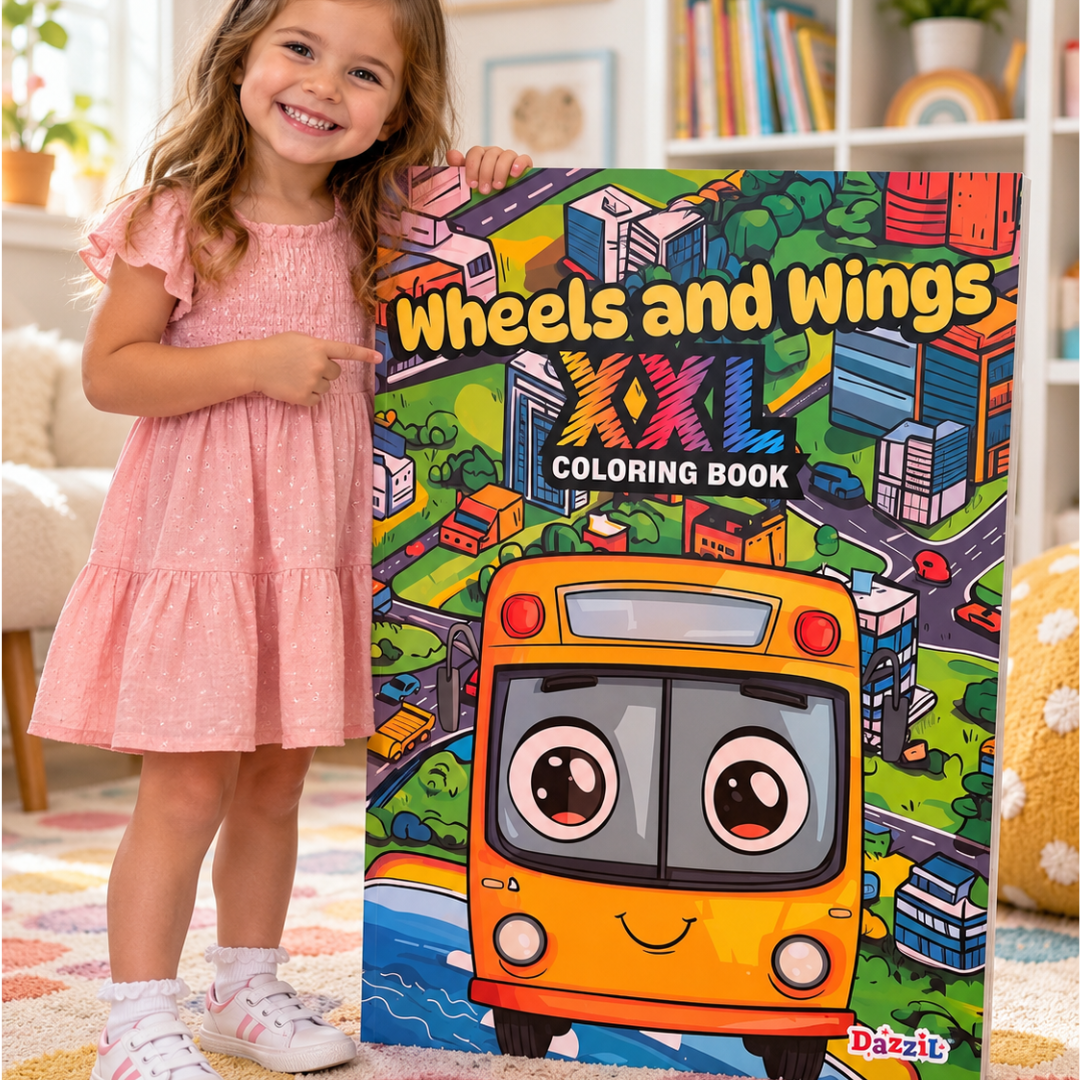 Kids Oversized Coloring Book Wheels and Wings XXL