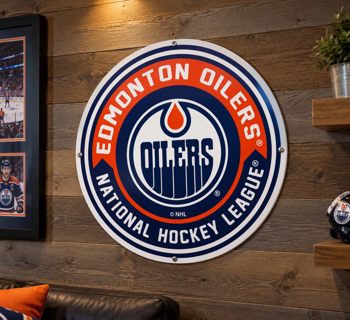 Edmonton Oilers Round Wall Sign - 22.5"