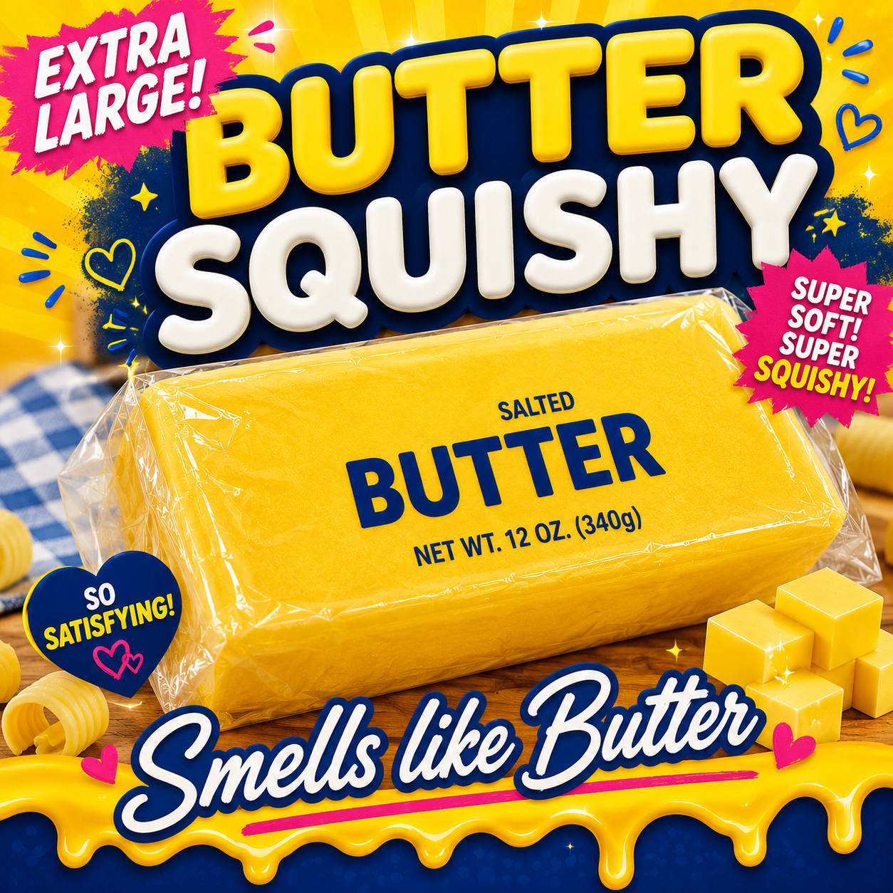 MEGA Butter Squishy Yellow (SMELLS LIKE BUTTER!)