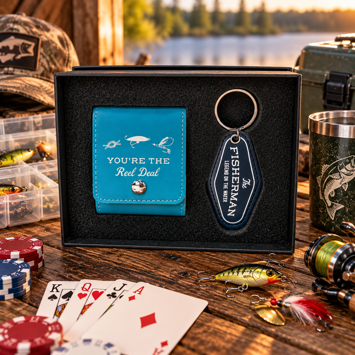 Man-Kind Playing Cards and Keychain Gift Set