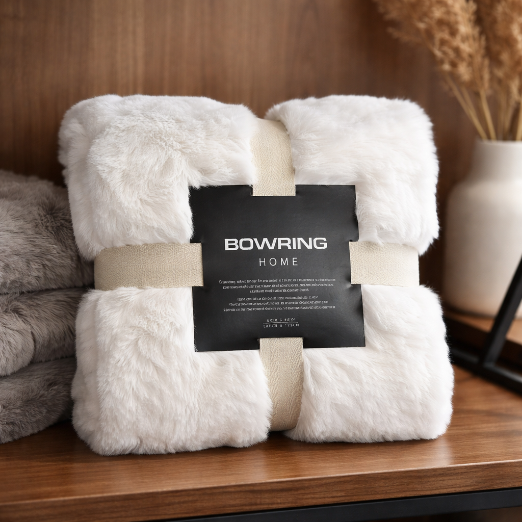 Elegant, Cozy, Minky-Type Blanket Off White