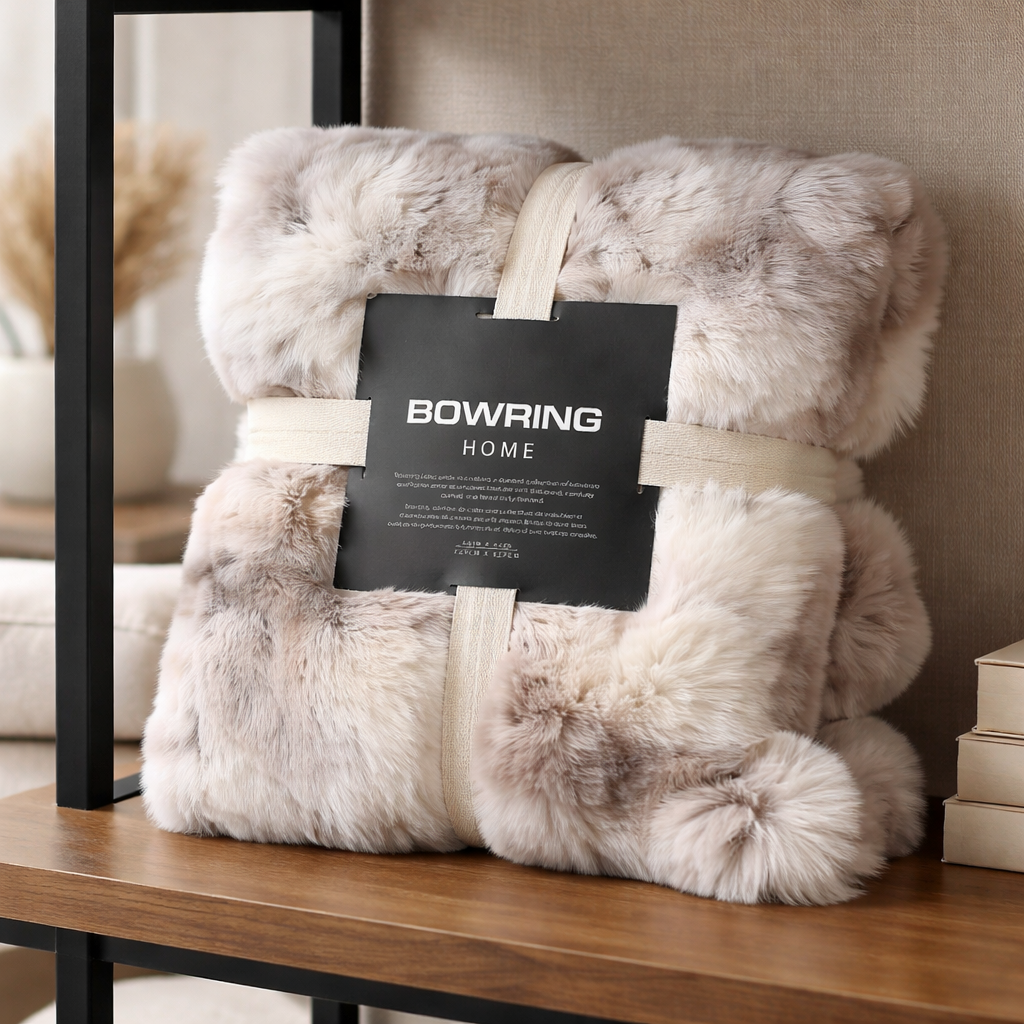 Elegant, Cozy, Minky-Type Blanket Taupe