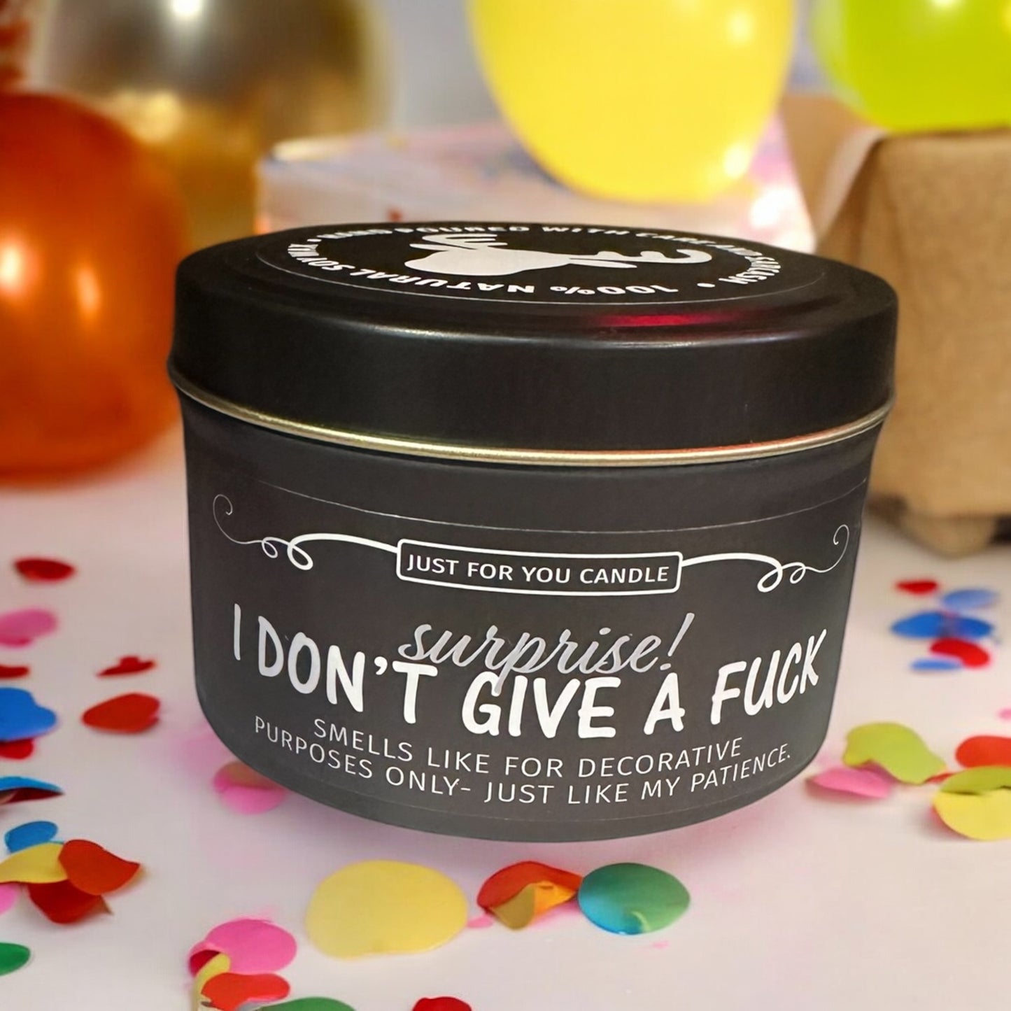 Funny Tin Soy Candle Surprise I Don't Give a F*ck