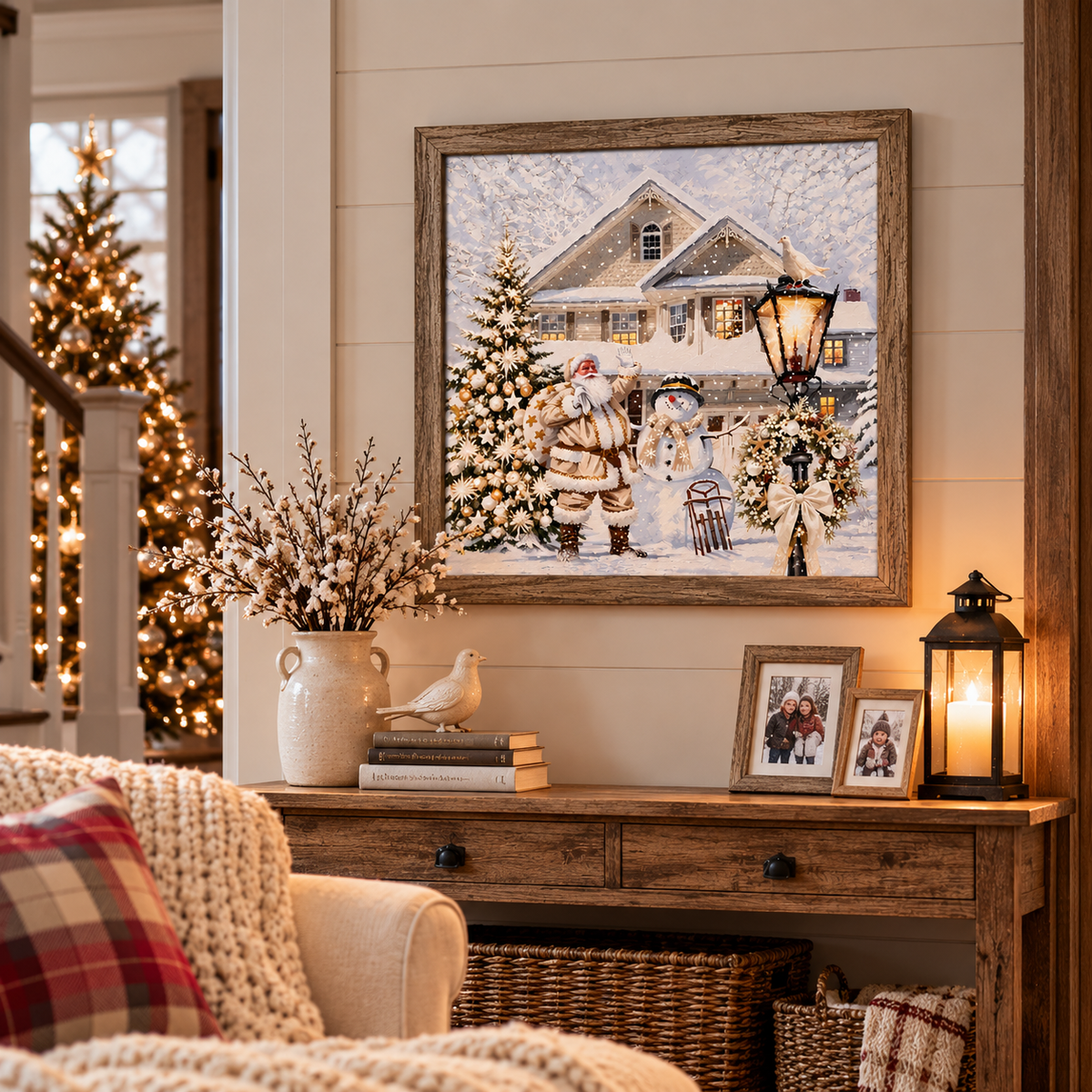 40% OFF Christmas Home Decor Picture White Santa Snowman