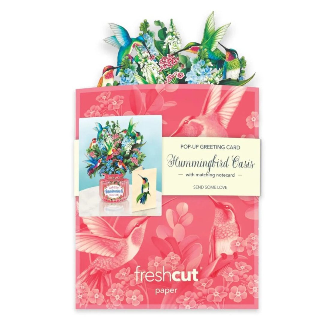 Freshcut Paper Pop Up Cards Hummingbird Oasis