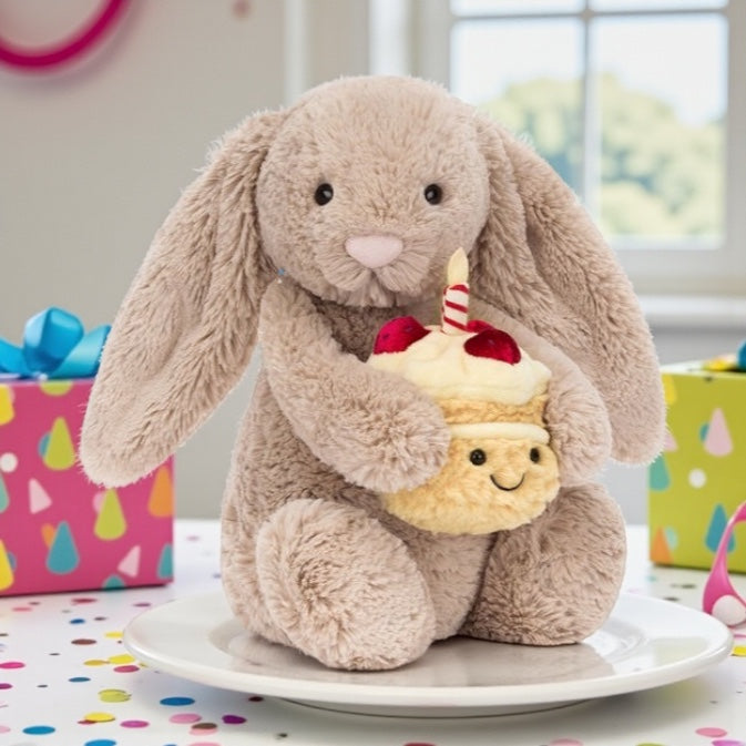 Jellycat Bashful Beige Birthday Bunny