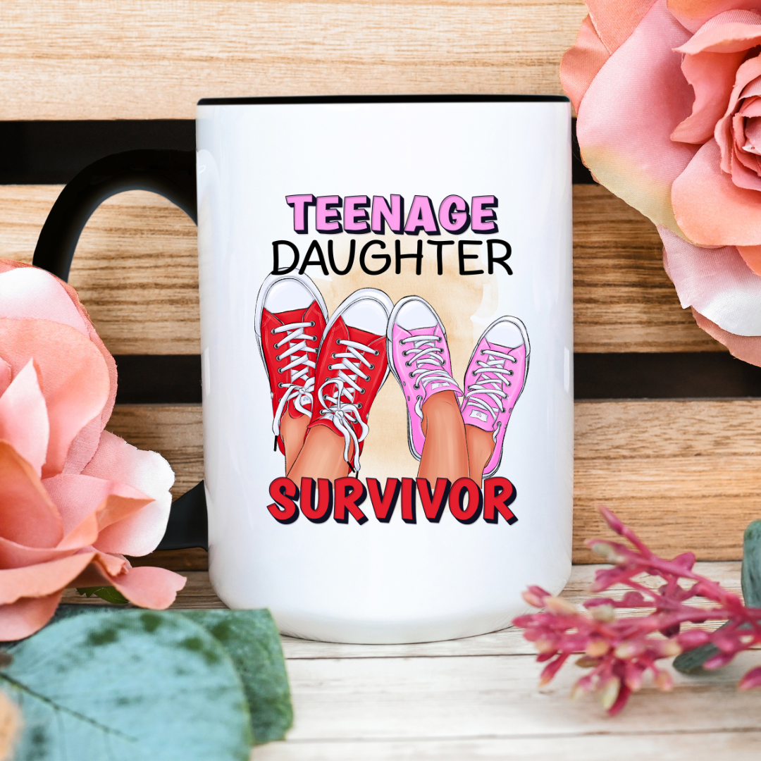 Funny Coffee Mug Teenaged Daughter Survivor