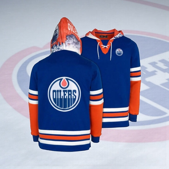 Unisex Edmonton Oilers Lace-Up Hoodie Large