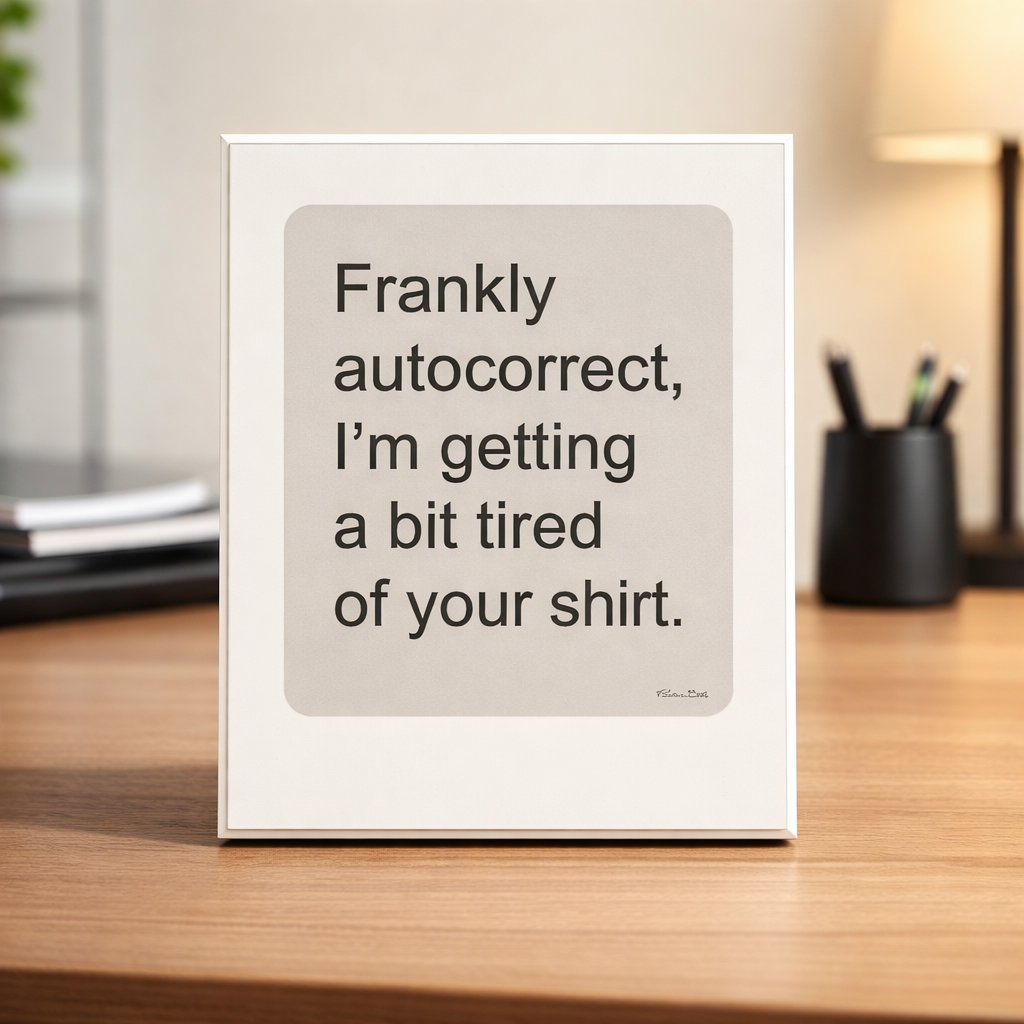 Shelf Sitter Sign Frankly Auto Correct