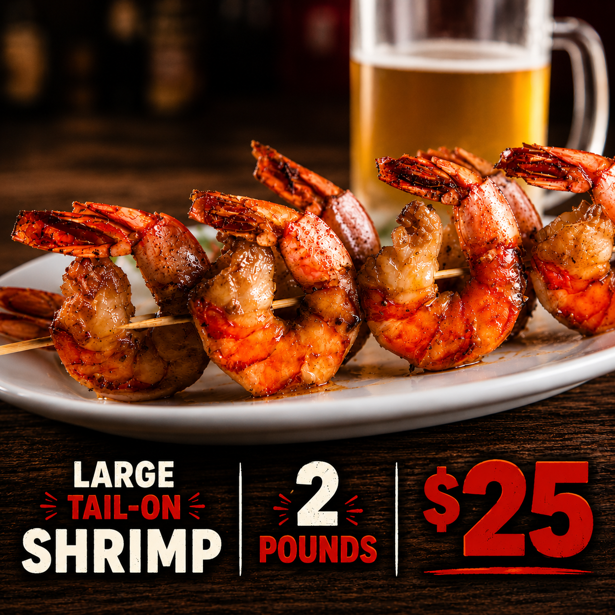 SHRIMP SUPERSALE! Large Bag Tail On Shrimp 2lbs.
