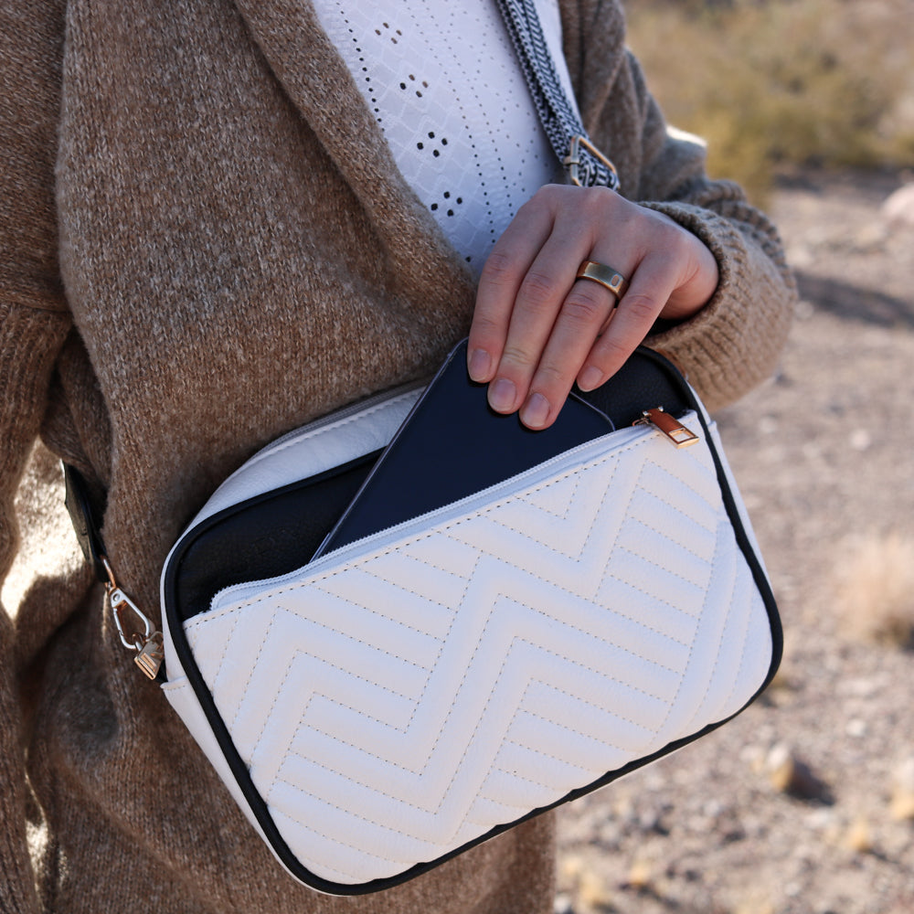 Starr Sling Crossbody Bag Black White