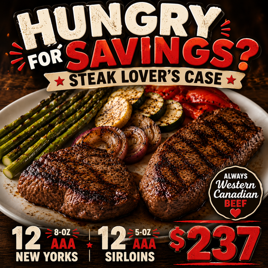 CASE Steak Lovers Combo (12-8 oz AAA New York & 12-5 oz AAA Sirloins)