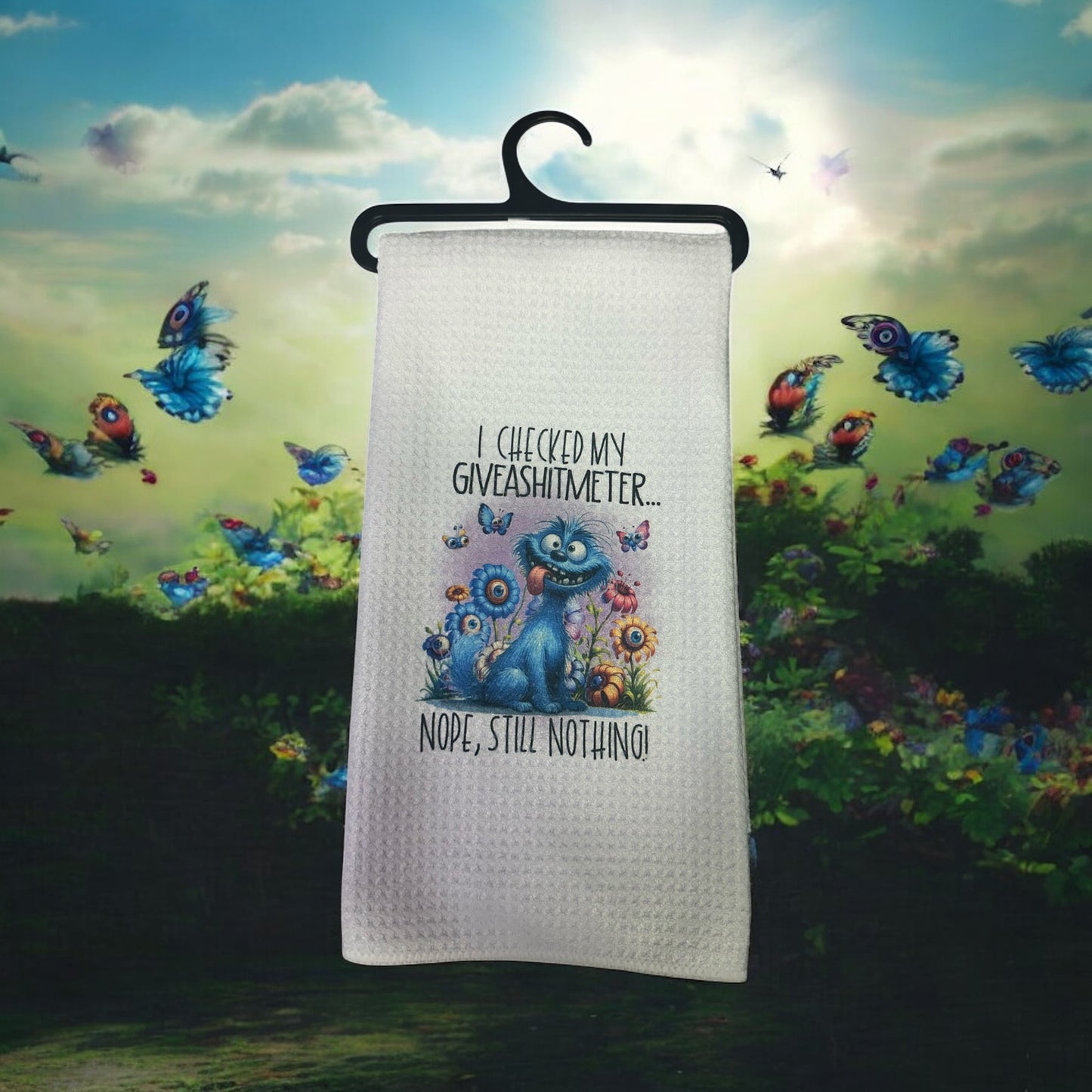 Fun Tea Towel Give-a-Shit-Meter