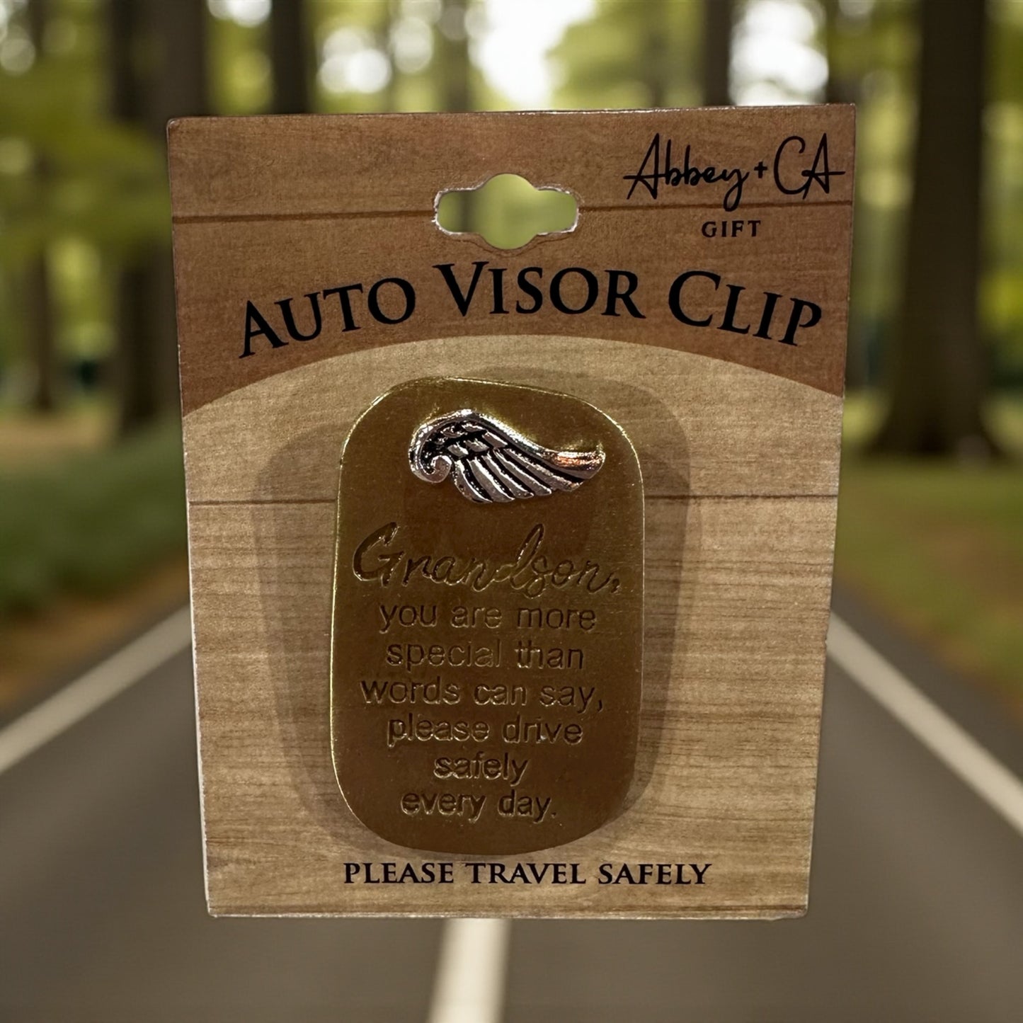 Auto Visor Clip Drive Safely Grandson