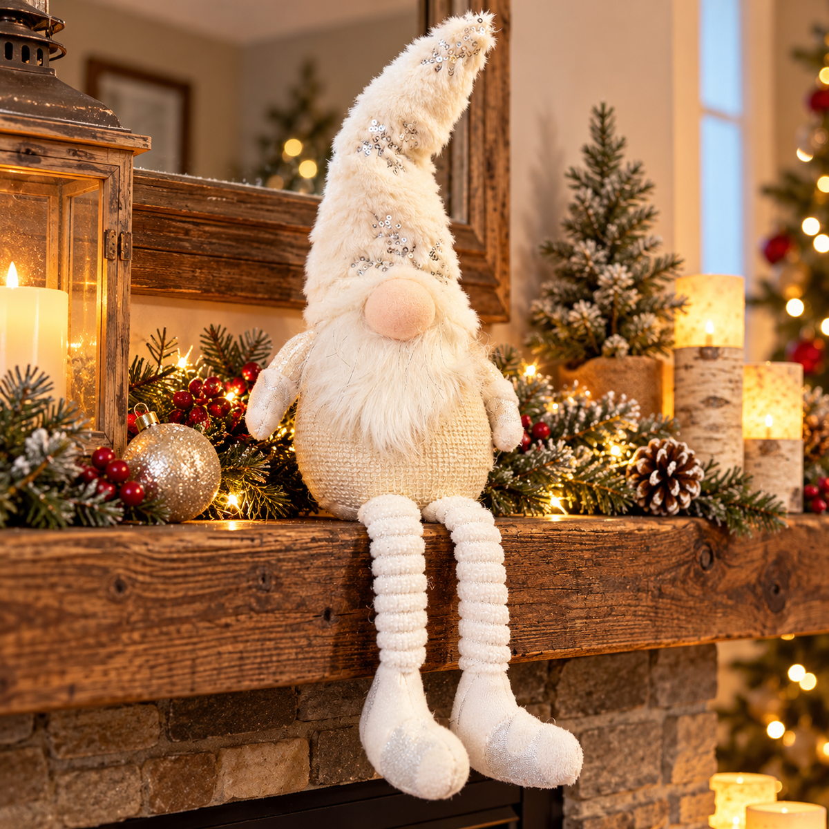 Holiday Gnome White Sparkle