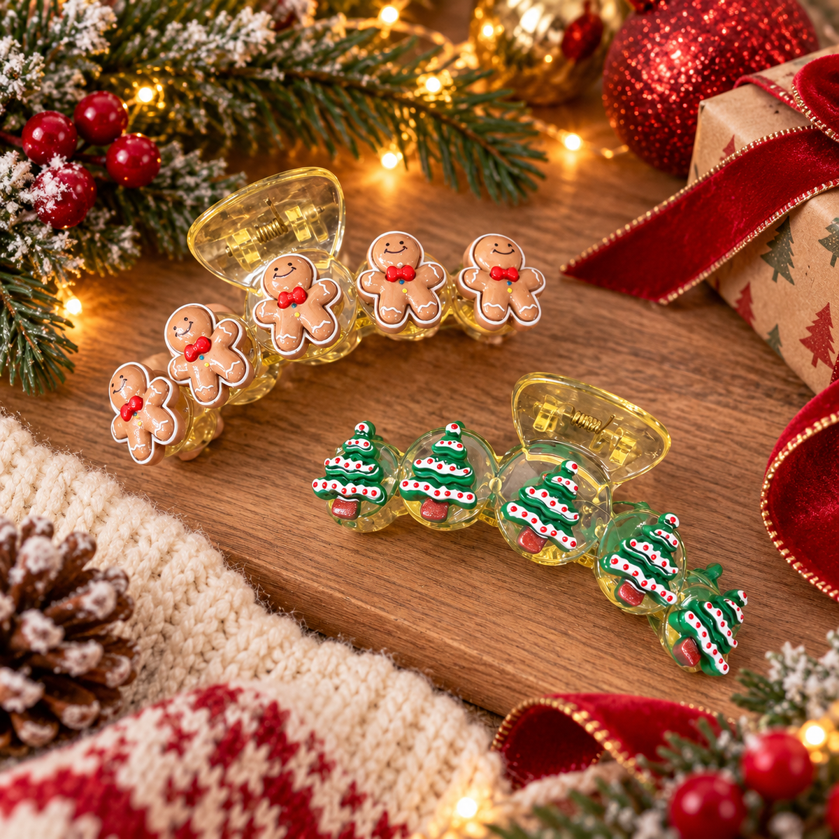 Christmas Inspired Hair Claw Clip