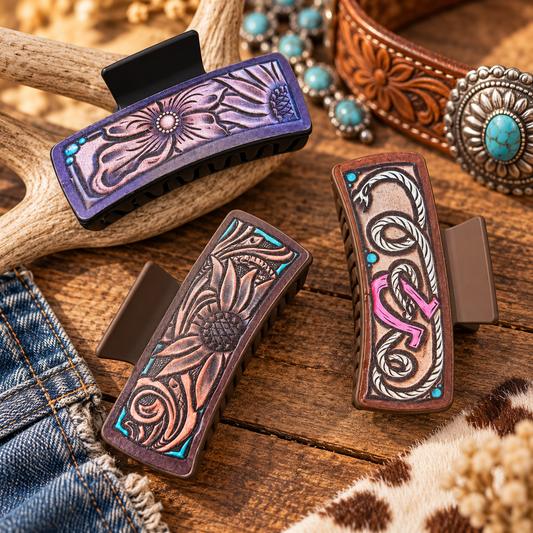 Western Inspired Large Hair Claw Clip