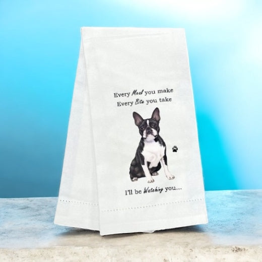 Dog Tea Towel Boston Terrier
