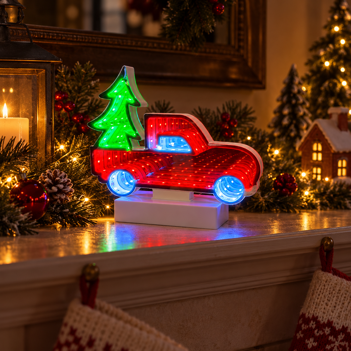 Christmas LED Lights Red Truck
