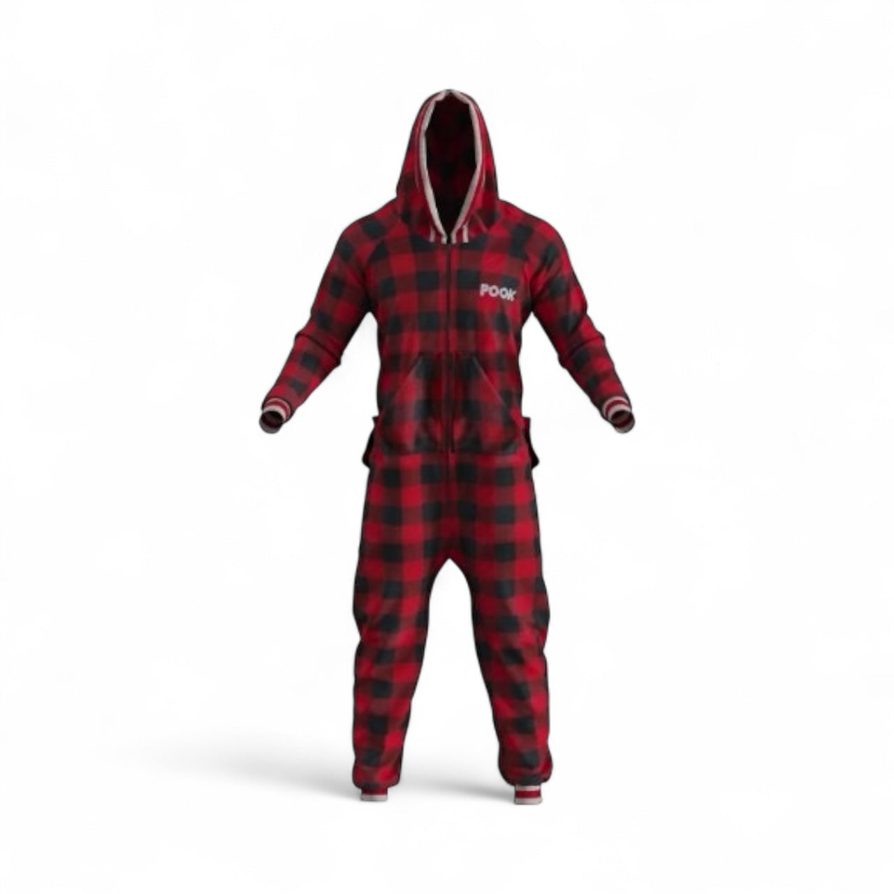 Adult Pook Onesie Red Black