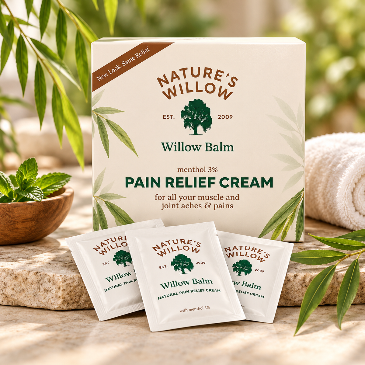 Natures Willow Pain Relief Cream Mini Packet