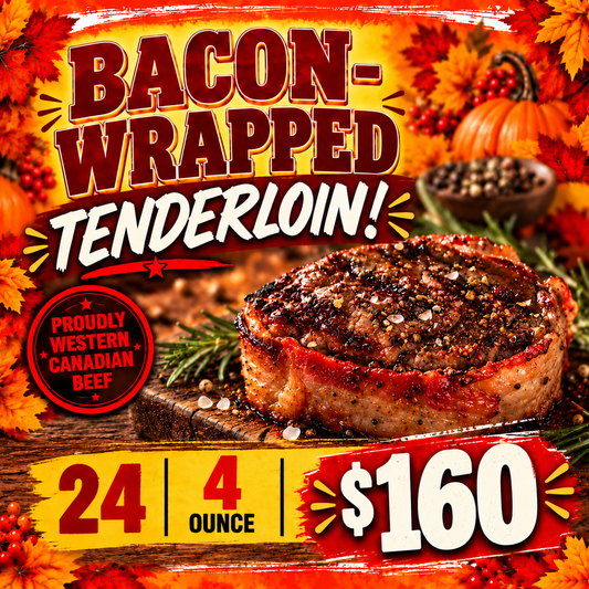 CASE Bacon Wrapped Tenderloins 4 oz 24 pc