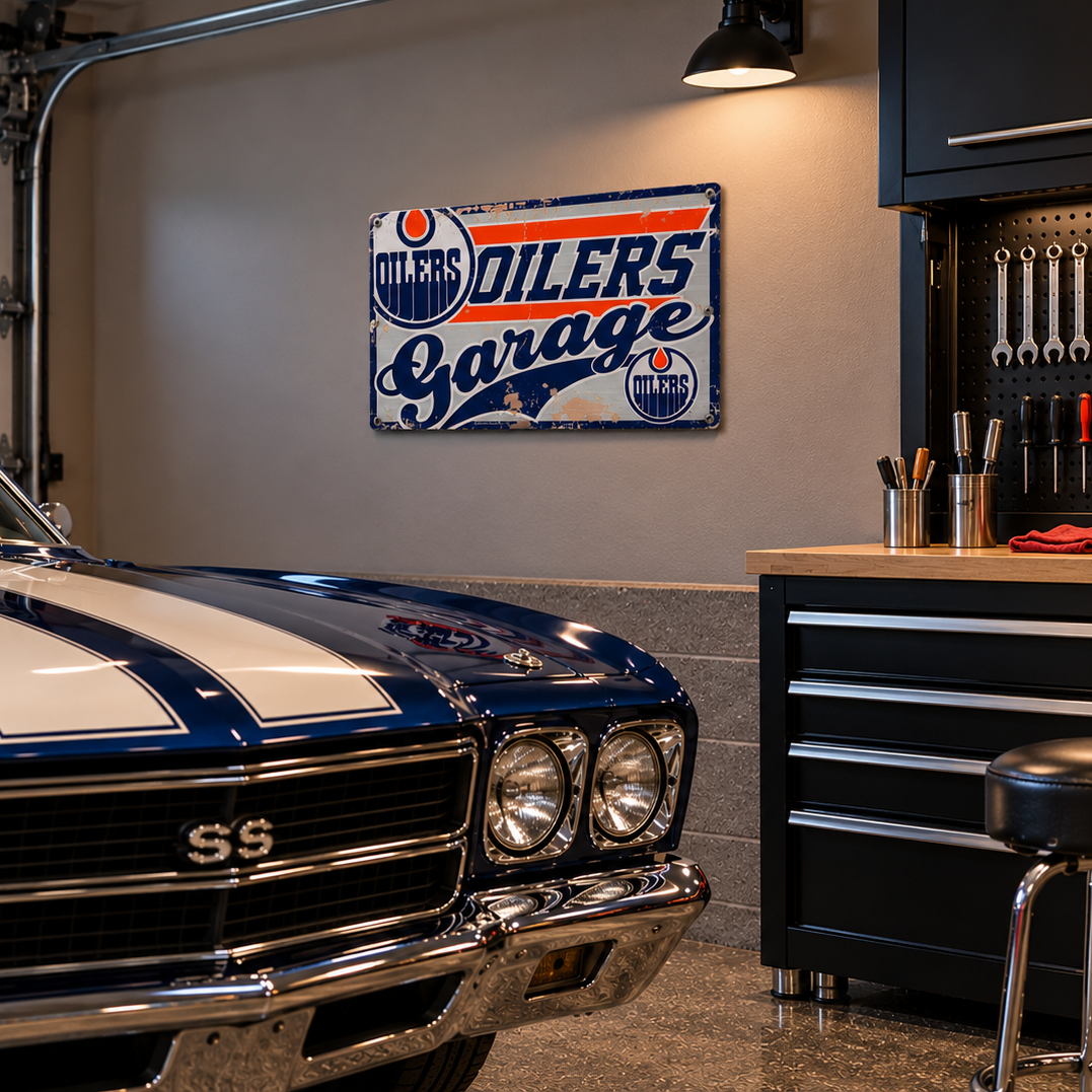 Edmonton Oilers Garage Sign - 11"x7.5"