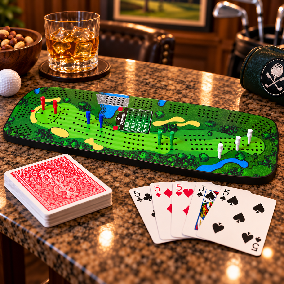 Golf Course Cribbage Board
