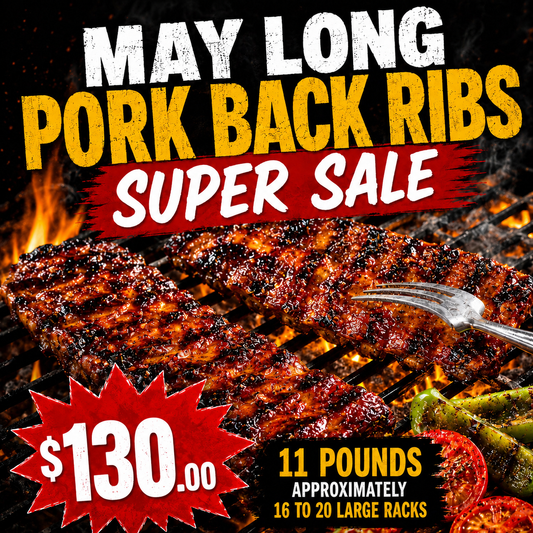 SUPERSALE! CASE Pork Back Ribs 22 lbs Approx 16-20 larger racks