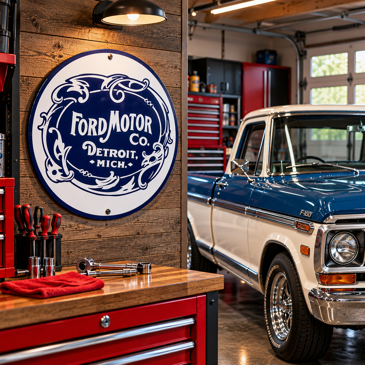 Ford Motor Co. Tin Sign | 12" Round