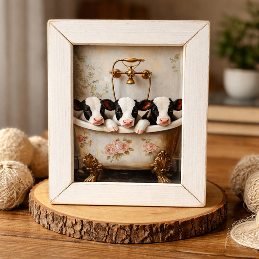 Jan Michaels Bathroom Sign Cows in Tub