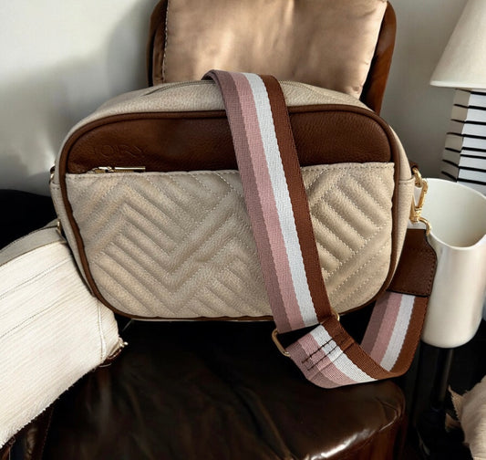 Starr Sling Crossbody Bag Beige Brown