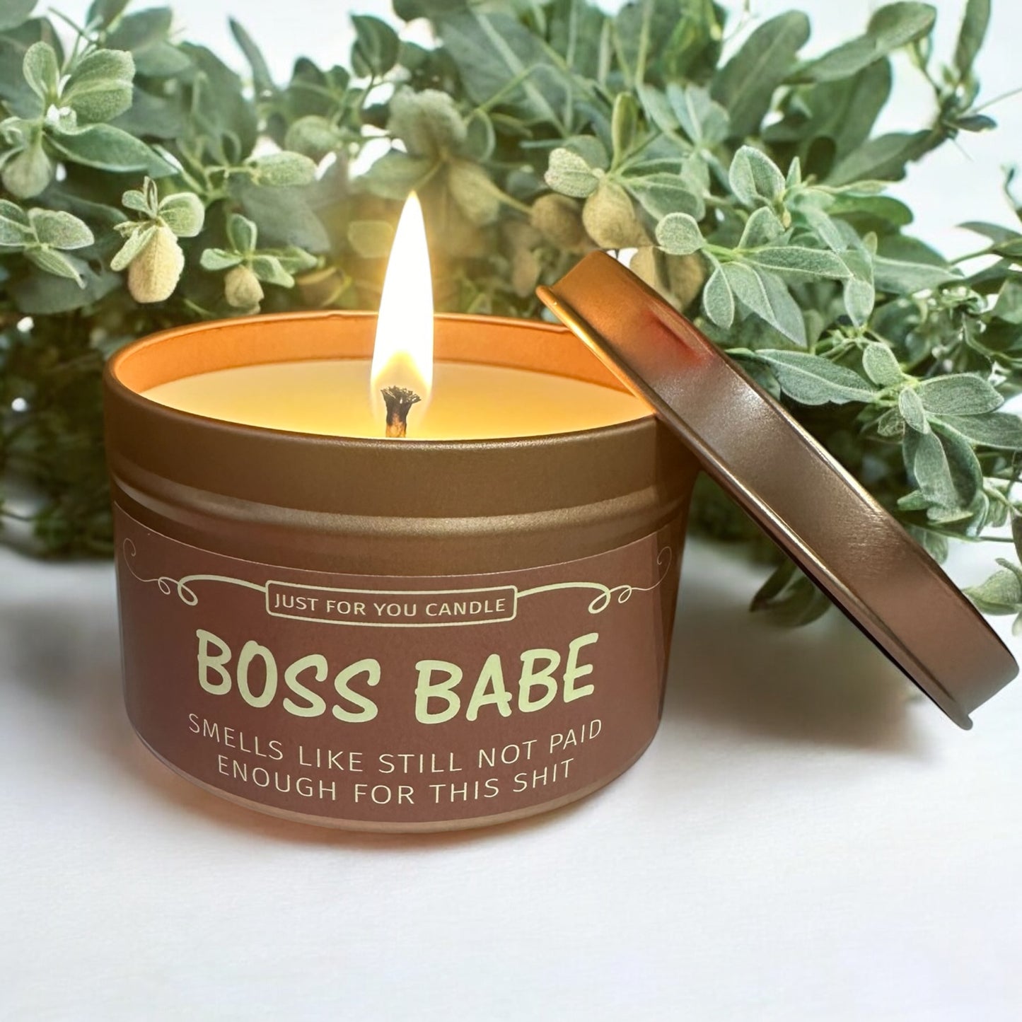 Funny Tin Soy Candle Boss Babe