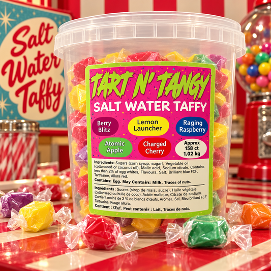 Retro Candy Tart N' Tangy Salt Water Taffy (3 pieces)