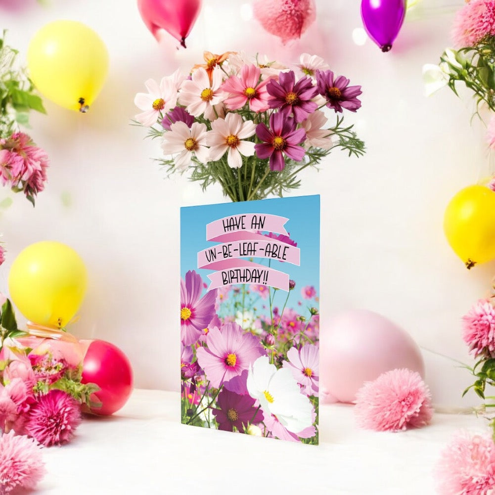 Greeting Card Have a Un-be-LEAF-able Birthday