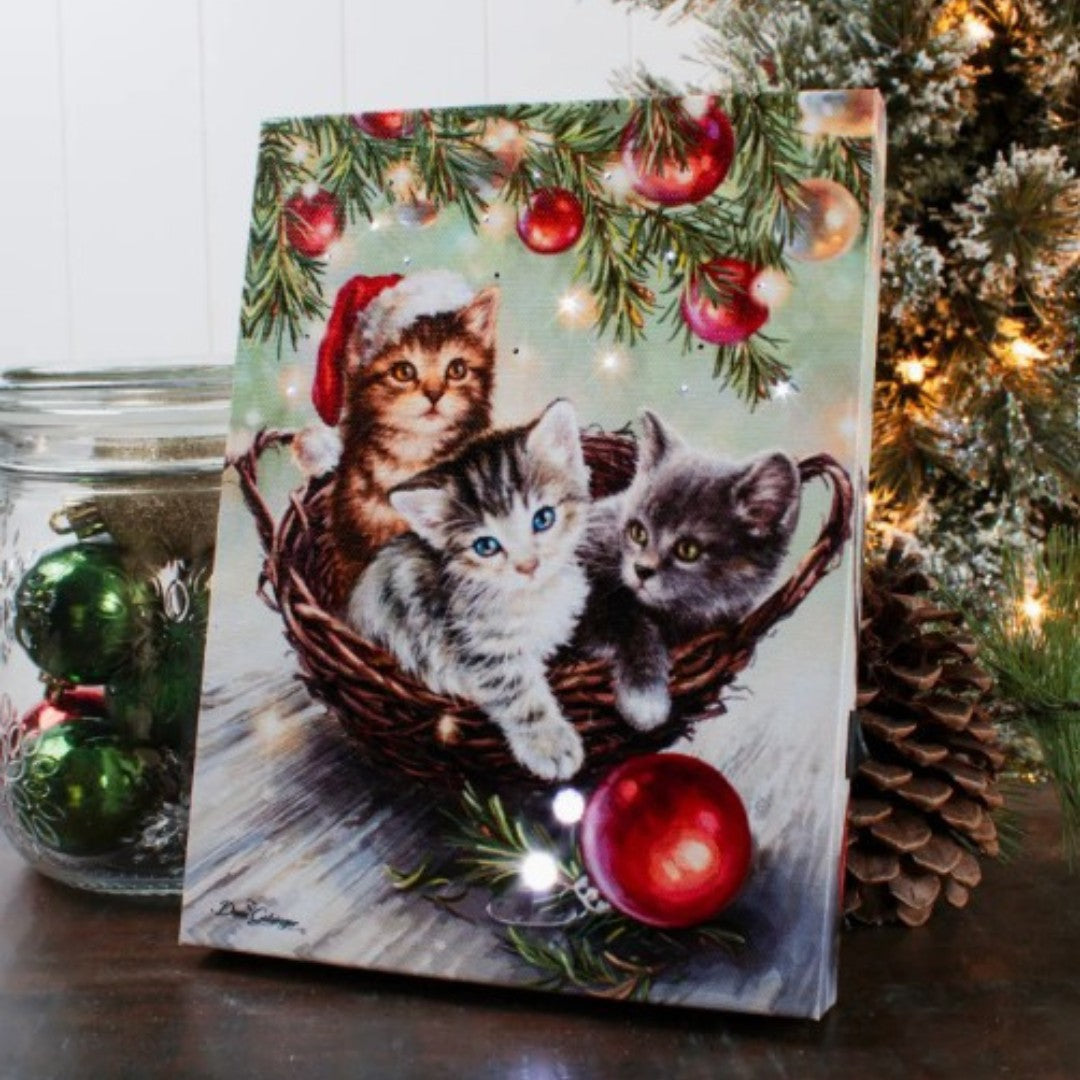 Glow Picture Christmas Kittens