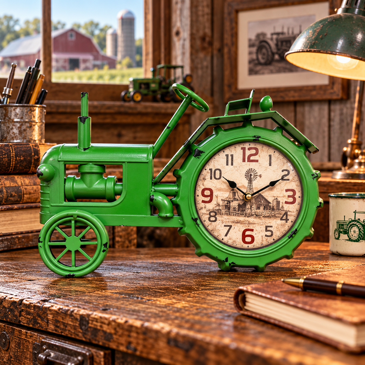 Boxman Green Tractor Clock