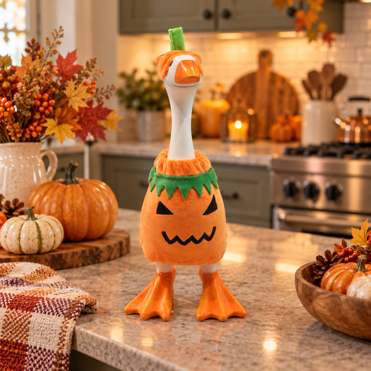 NEW! Gordy Desk Porch Goose Outfit Pumpkin