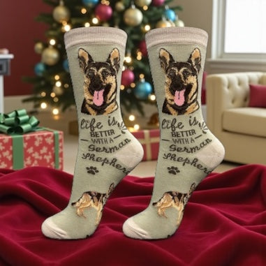 Pet Lovers Socks Better with a German Shephard