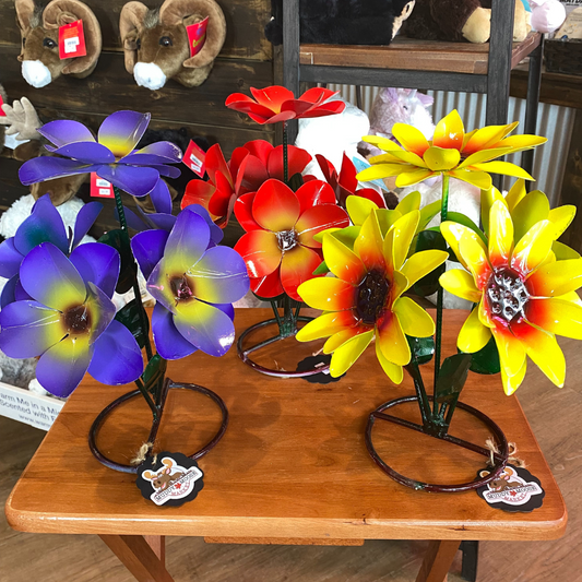 Mexican Outdoor or Indoor Metal Flowers