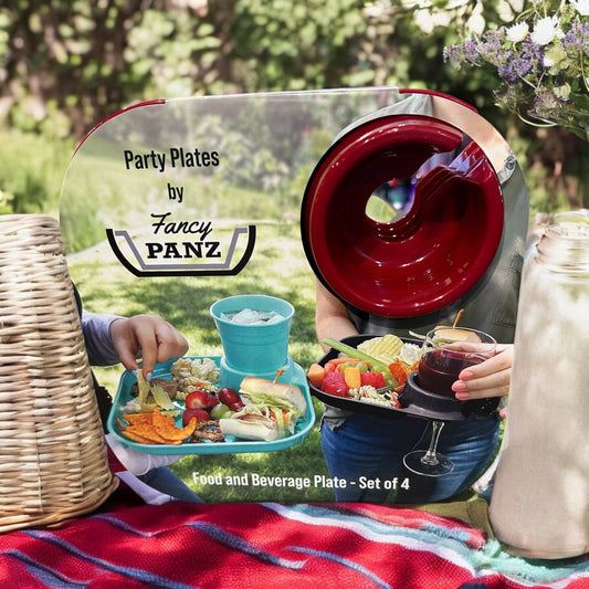 Fancy Panz Reusable Party Plates Red 4 Pack