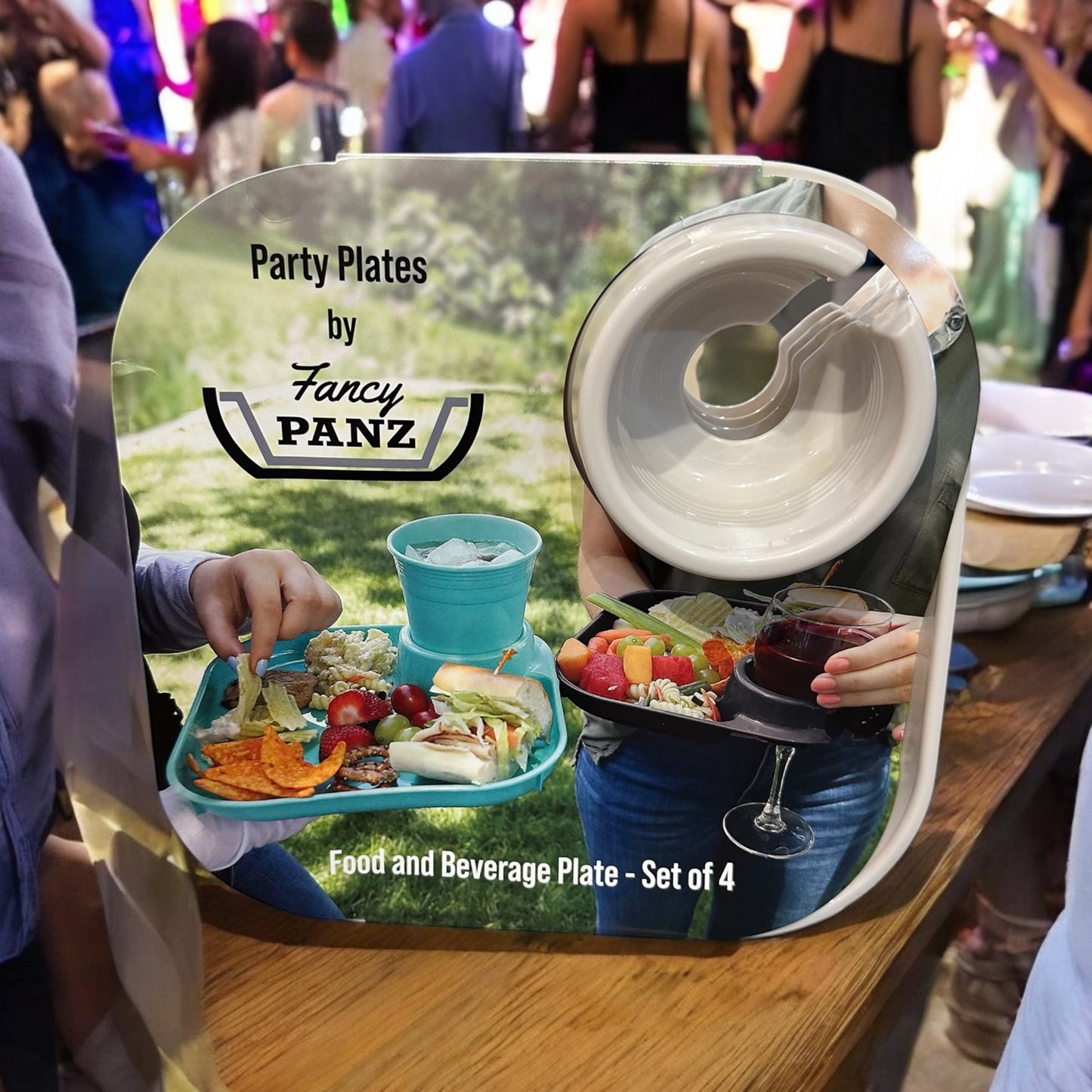 Fancy Panz Reusable Party Plates White 4 Pack