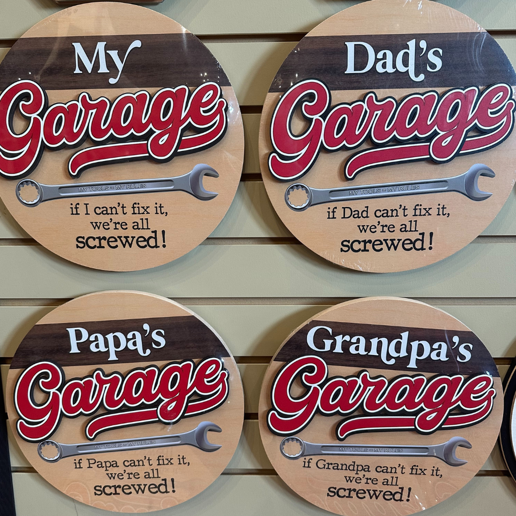 Garage Signs | Gido, Dad, Grandpa & more