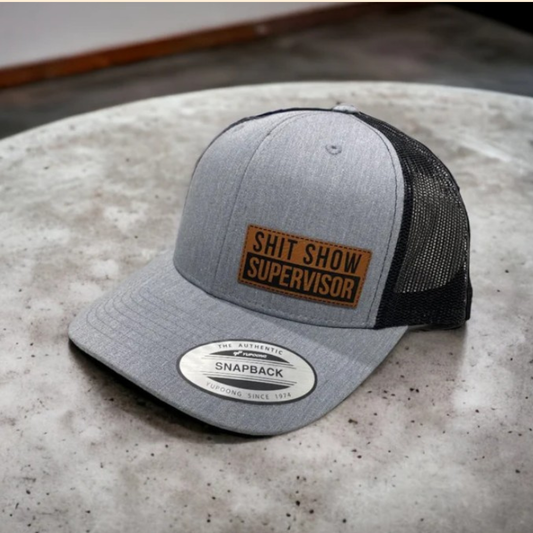Leather Patch Hat Shit Show Supervisor