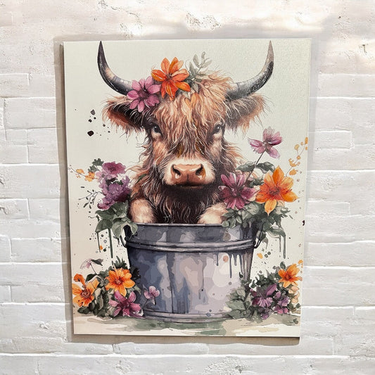 Highland Cow In Tub