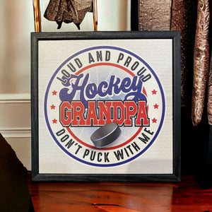 Funny Home Decor Signs Hockey Grandpa