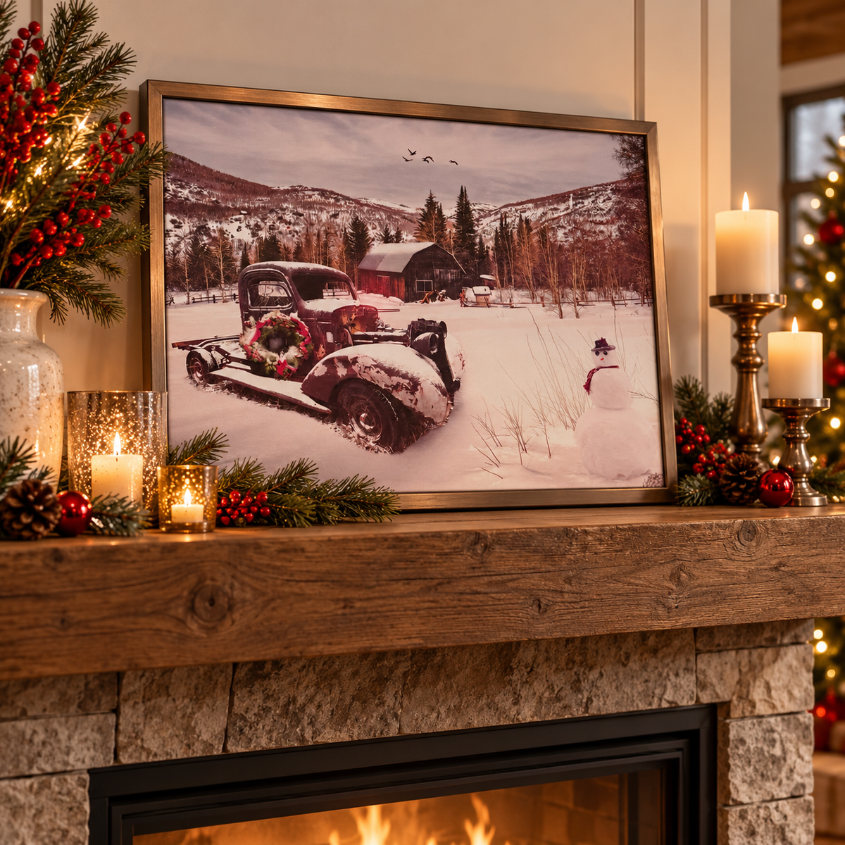 40% OFF Christmas Home Decor Picture Old Truck