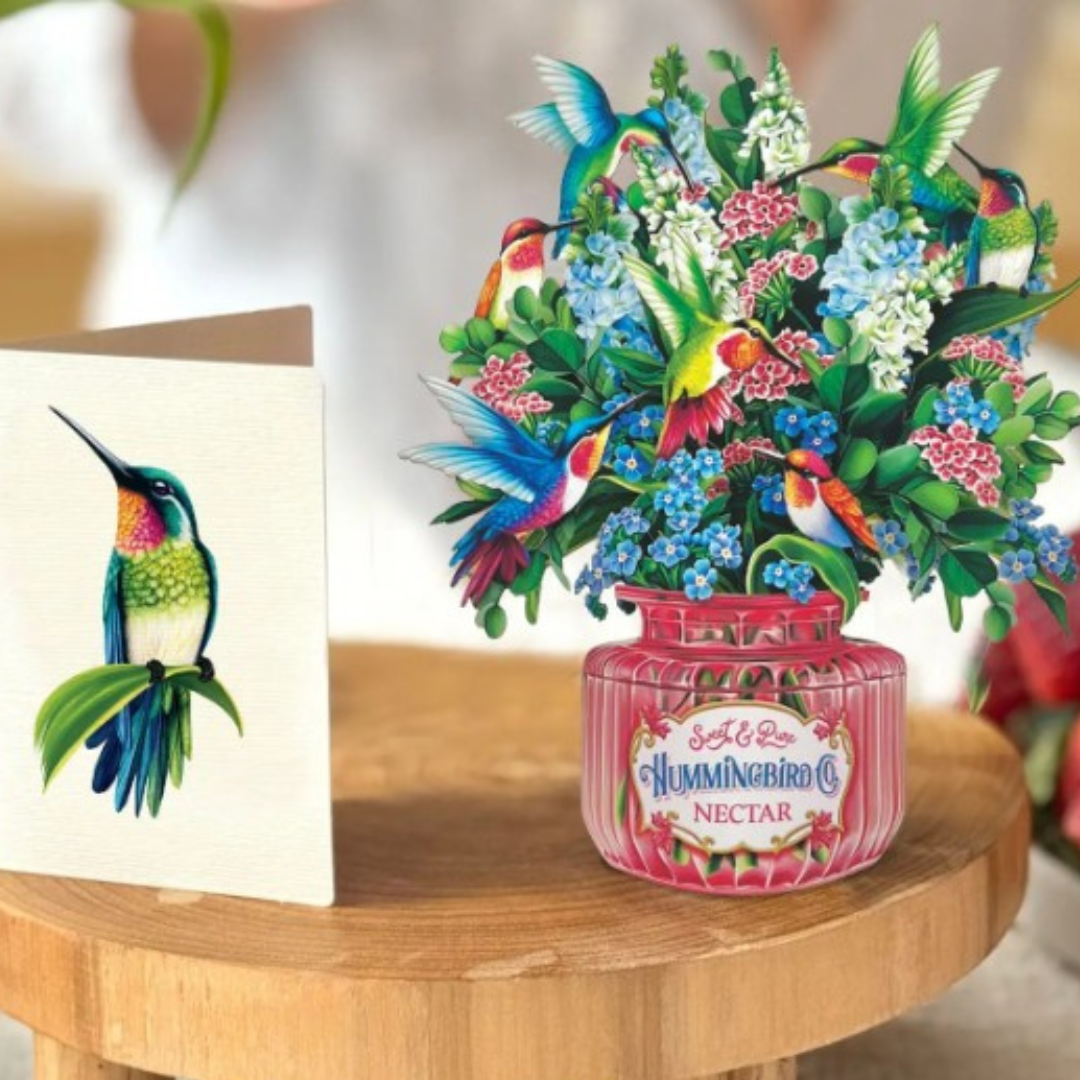 Freshcut Paper Pop Up Cards Hummingbird Oasis