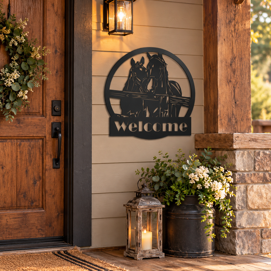 Koppers Welcome Horse Sign