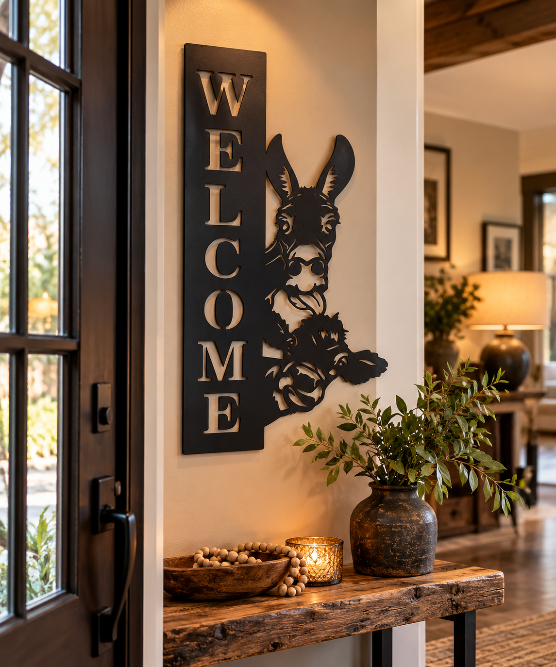 Koppers Welcome Donkey Metal Sign